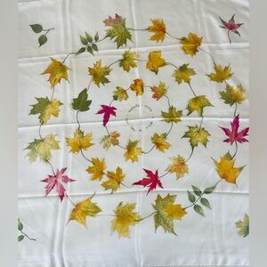 Hermes Leaf Pattern Silk Scarf